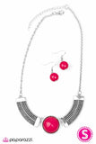 Paparazzi "Egyptian Spell" Pink 035XX Necklace & Earring Set Paparazzi Jewelry