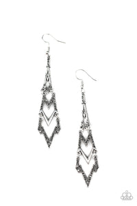 Paparazzi "Electric Shimmer" Silver Earrings Paparazzi Jewelry