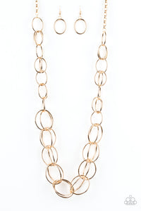 Paparazzi "Elegantly Ensnared" Gold Necklace & Earring Set Paparazzi Jewelry