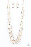 Paparazzi "Elegantly Ensnared" Gold Necklace & Earring Set Paparazzi Jewelry