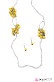 Paparazzi "Embers of Elegance" Yellow Necklace & Earring Set Paparazzi Jewelry