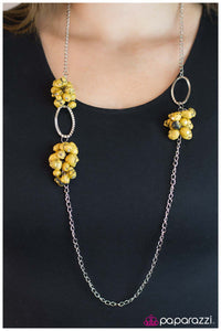 Paparazzi "Embers of Elegance" Yellow Necklace & Earring Set Paparazzi Jewelry