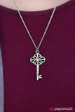 Paparazzi "Every Lock Has A Key" Silver Necklace & Earring Set Paparazzi Jewelry