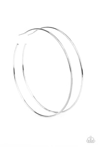 Paparazzi "Extra Extra" Silver 4" Hoop Earrings Paparazzi Jewelry