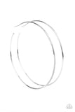 Paparazzi "Extra Extra" Silver 4" Hoop Earrings Paparazzi Jewelry