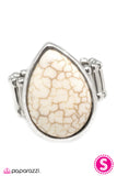 Paparazzi "Eye of The Tiger - White" ring Paparazzi Jewelry