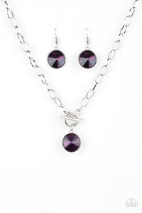 Paparazzi "She Sparkles On" Purple Necklace & Earring Set Paparazzi Jewelry