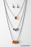 Paparazzi "Fair and Square - Orange" necklace Paparazzi Jewelry