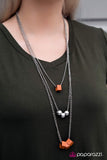 Paparazzi "Fair and Square - Orange" necklace Paparazzi Jewelry