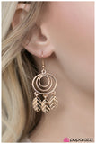 Paparazzi "Fair FEATHER Friend - Gold" earring Paparazzi Jewelry