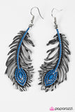 Paparazzi "Fallen Feather - Blue" earring Paparazzi Jewelry