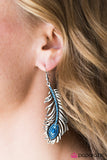 Paparazzi "Fallen Feather - Blue" earring Paparazzi Jewelry