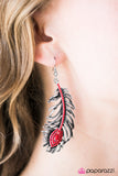 Paparazzi "Fallen Feather - Red" earring Paparazzi Jewelry