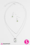 Paparazzi "Famously Framed" Green Necklace & Earring Set Paparazzi Jewelry