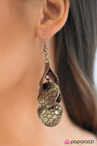 Paparazzi "Fashionably Flashy - Brass" earring Paparazzi Jewelry