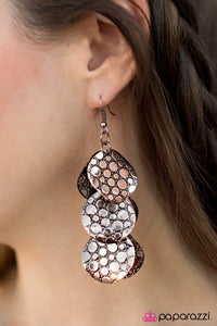 Paparazzi "Fashionably Flashy - Copper" earring Paparazzi Jewelry