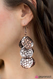 Paparazzi "Fashionably Flashy - Copper" earring Paparazzi Jewelry