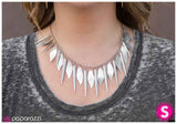 Paparazzi "Fatal Attraction" Silver Necklace & Earring Set Paparazzi Jewelry