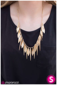 Paparazzi "Fatal Attraction" Gold Necklace & Earring Set Paparazzi Jewelry