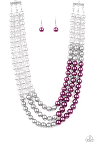 Paparazzi "Times Square Starlet " Purple Necklace & Earring Set Paparazzi Jewelry