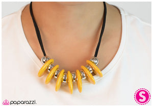 Paparazzi "Fearless Fascination" Yellow" Necklace & Earring Set Paparazzi Jewelry