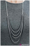 Paparazzi "Feeling Haute, Haute, Haute!" Silver Necklace & Earring Set Paparazzi Jewelry