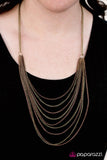 Paparazzi "Feeling Haute, Haute, Haute!" Brass Necklace & Earring Set Paparazzi Jewelry