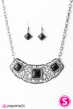 Paparazzi "Feeling Inde-PENDANT" Black Necklace & Earring Set Paparazzi Jewelry