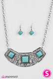 Paparazzi "Feeling Inde-PENDANT" Blue 158XX Necklace & Earring Set Paparazzi Jewelry