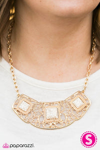 Paparazzi "Feeling Inde-PENDANT" White Necklace & Earring Set Paparazzi Jewelry