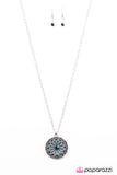 Paparazzi "Feel Like A MEDALLION Bucks" Blue Necklace & Earring Set Paparazzi Jewelry