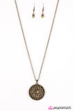 Paparazzi "Feel Like A MEDALLION Bucks" Brass Necklace & Earring Set Paparazzi Jewelry