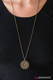 Paparazzi "Feel Like A MEDALLION Bucks" Brass Necklace & Earring Set Paparazzi Jewelry