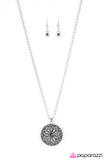 Paparazzi "Feel Like A MEDALLION Bucks" Silver Necklace & Earring Set Paparazzi Jewelry