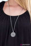 Paparazzi "Feel Like A MEDALLION Bucks" Silver Necklace & Earring Set Paparazzi Jewelry