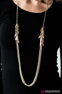 Paparazzi "Feline Fascination" Gold Necklace & Earring Set Paparazzi Jewelry