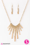 Paparazzi "FIERCE Class" Gold Necklace & Earring Set Paparazzi Jewelry