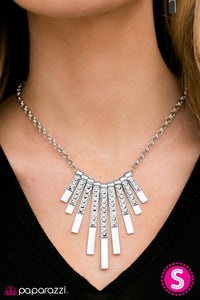 Paparazzi "FIERCE Class" Silver Necklace & Earring Set Paparazzi Jewelry