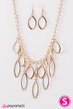 Paparazzi "FIERCE Come, FIERCE Served" Gold Necklace & Earring Set Paparazzi Jewelry