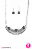 Paparazzi "Fierce Fascination" Black Necklace & Earring Set Paparazzi Jewelry