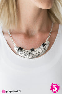 Paparazzi "Fierce Fascination" Black Necklace & Earring Set Paparazzi Jewelry