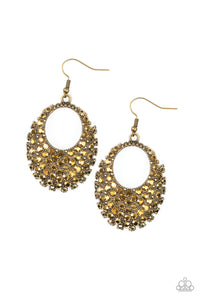 Paparazzi "Fierce Flash" Brass Earrings Paparazzi Jewelry