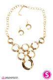 Paparazzi "Fiercely Fastened" Gold Necklace & Earring Set Paparazzi Jewelry