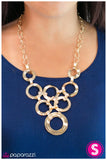 Paparazzi "Fiercely Fastened" Gold Necklace & Earring Set Paparazzi Jewelry