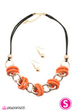 Paparazzi "Fiercely Fearless" Orange Necklace & Earring Set Paparazzi Jewelry