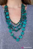 Paparazzi "Fiji Flair - Blue" Necklace & Earring Set Paparazzi Jewelry