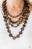 Paparazzi "Fiji Flair - Brown" Necklace & Earring Set Paparazzi Jewelry