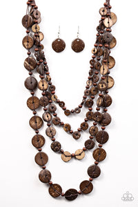 Paparazzi "Fiji Flair - Brown" Necklace & Earring Set Paparazzi Jewelry