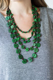 Paparazzi "Fiji Flair" Green Necklace & Earring Set Paparazzi Jewelry