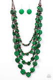 Paparazzi "Fiji Flair" Green Necklace & Earring Set Paparazzi Jewelry